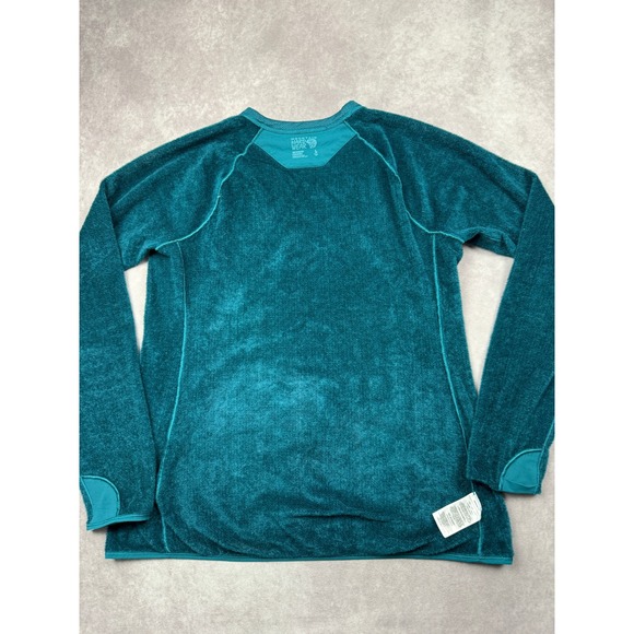 Mountain Hardwear Women L Teal Sleeve Fleece Lined Pullover Shirt Outdoor Active - Picture 12 of 16